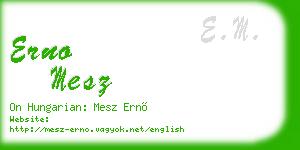 erno mesz business card